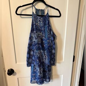 Blue Halter Sundress With Shorts for Resort Wear